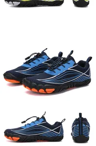 Macro detail of breathable mesh fabric and non-slip rubber sole on outdoor water shoes