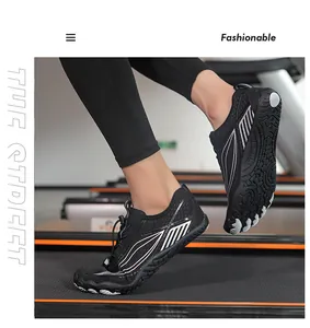 Action shot of flexible non-slip rubber sole on treadmill for indoor fitness