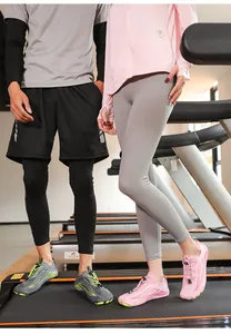 Detail showing couple wearing breathable quick-dry barefoot shoes for gym and fitness