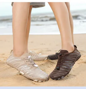 Chaussures aquatiques d'extérieur avec lacets élastiques rapides et maille sur le sable