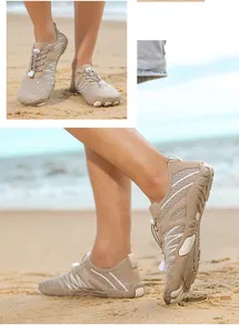 Détails de chaussures d'eau respirantes kaki avec maille séchage rapide et semelle