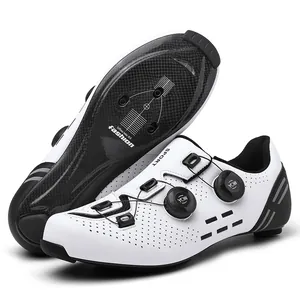 White carbon fiber road cycling shoes with dual rotary dials and stiffness index 10.0 sole