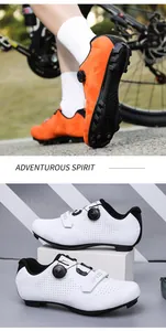 Detail of professional cycling shoes featuring BOA knob system and SPEED strap closure