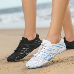 Breathable mesh water shoes with non-slip rubber soles for beach and outdoor activities