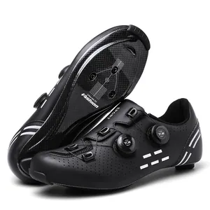 Detailed view of carbon fiber cycling shoe sole with dual dial closure and air vents