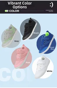 Detailed overview of children barefoot sneakers in five colors with breathable mesh fabric
