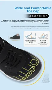 Detail view of wide-toe box design and ergonomic footbed on kids barefoot sneakers