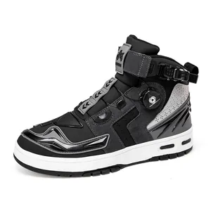 Botas de moto para hombre con sistema de cordones rápidos y cuero microfibra transpirable