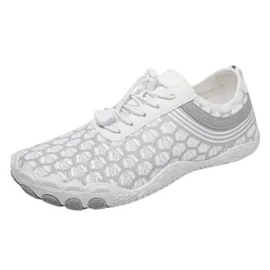 Schnelltrocknende Barfußschuhe mit Wabennetz-Obermaterial und elastischen Schnürsenkeln