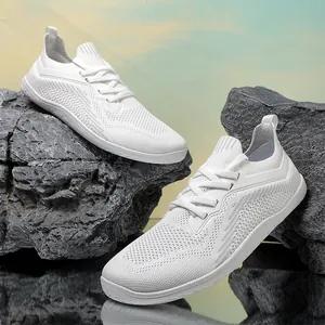 Wide Toe Box Barefoot Shoes For Men Women Breathable Flyknit Minimalist Running Hiking Walking Shoes Lightweight Casual Sport Sneakers