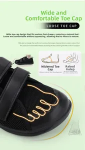 Detail view of wide toe box and high instep design on kids' anti-slip hiking shoes