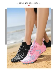Scarpe acquatiche ad asciugatura rapida per spiaggia con coulisse e suola antiscivolo