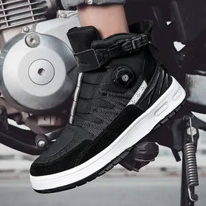 Wasserdichte Motorradstiefel mit Drehverschluss und dicker rutschfester Sohle