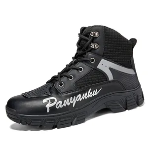 Bottes de Moto Professionnelles pour Hommes Imperméables Tactiques Chaussures de Course de Protection Antidérapantes
