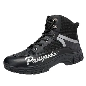Bottes de moto imperméables pour hommes avec protection montante et semelle antidérapante