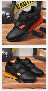 Detail of professional weightlifting shoes with dual straps and honeycomb midsole texture