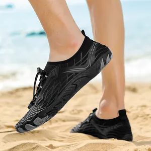 Black quick-dry outdoor water shoes with non-slip rubber soles for beach and hiking