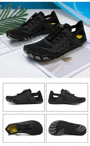 Detail von schnelltrocknenden Trekkingschuhen mit Mesh-Obermaterial und rutschfester Sohle