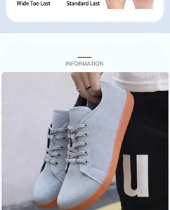 Close-up of gray knit barefoot shoe with a wide toe box design for enhanced comfort