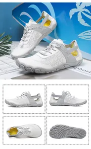 Detailansicht der schnelltrocknenden Outdoorschuhe mit rutschfester Gummisohle
