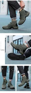 Detalles de zapatillas de senderismo de puntera ancha con malla transpirable y suelas antideslizantes