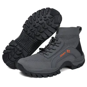 Zapatos de Senderismo al Aire Libre para Hombre Mujer Zapatillas de Fly-knit Transpirables de Caña Alta Ligeras Antideslizantes Zapatos de Caminar Deportivos Casuales