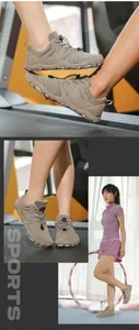 Detail van kaki outdoor blotevoetenschoenen met ademend mesh en antislip rubberen zolen