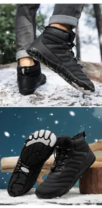 Detail of waterproof winter boots featuring thermal fleece lining and anti-slip rubber soles