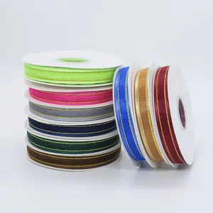 Goldrand Chiffon Band Nylon Gurtband Für Geschenkverpackung DIY Handwerk Haarschmuck Blumenstrauß Deko Elegantes Ornament