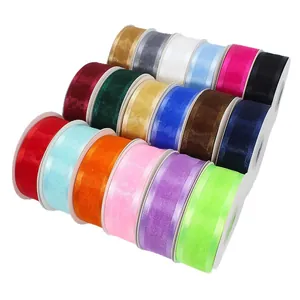 Set of 18 colorful 4cm wide chiffon ribbons for DIY hair accessories and gift wrapping