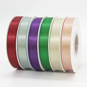 Elegant Glitter Satin Ribbon For Gift Wrapping Bouquet Bow DIY Crafts Wedding Birthday Party Decoration Shiny Decorative Webbing