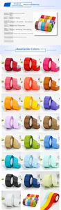 Macro view of 4cm wide colorful polyester ribbed ribbons in various vibrant shades