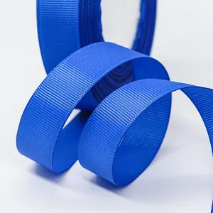 Royal blue 2cm grosgrain ribbon with dense rib texture for gift wrapping and DIY crafts