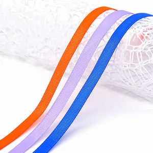Cintas de grosgrain en naranja, púrpura y azul real para envolver regalos y manualidades