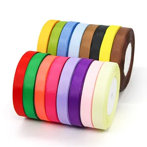 Colorful 1.5cm grosgrain ribbon rolls for gift wrapping and DIY crafts accessories
