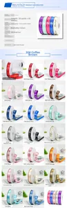 Color chart of 2cm Just for You printed satin ribbons for gift wrapping and DIY crafts