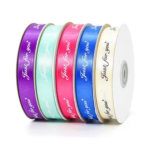 2cm Just For You printed satin ribbons in assorted colors for luxury gift wrapping