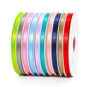 Set van tien kleurrijke satijnen linten van 1cm voor cadeauverpakking en doe-het-zelf