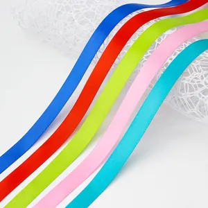 Five-color 1.5cm high-density satin polyester ribbons set for gift wrapping and DIY crafts