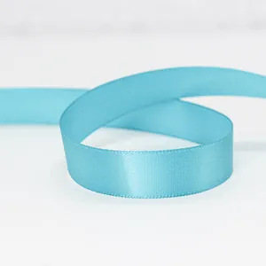 1.5cm light blue high density satin polyester ribbon for gift box and cake packaging