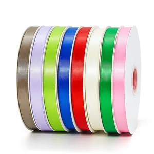 Set of 1.5cm high-density satin ribbons in 8 vibrant colors for gift packaging