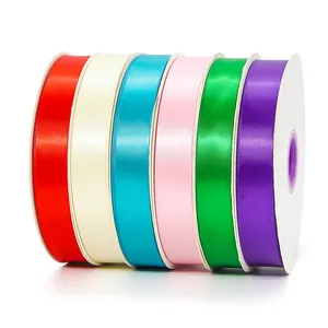 Rubans de satin colorés de 2,5 cm pour emballage cadeau et projets de DIY
