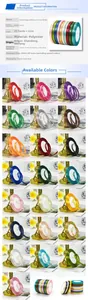 Detailed grid view of 0.6cm gold-edged polyester ribbons in over 20 vibrant colors
