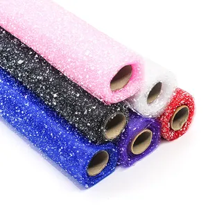 Sparkling multi-color snow dot glitter mesh rolls for flower wrapping and DIY crafts