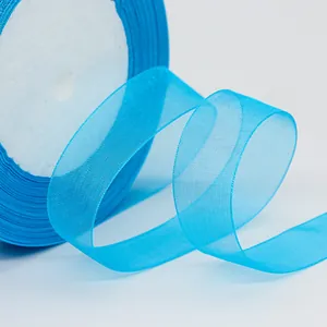 Nastro in organza di chiffon celeste 2cm per confezioni regalo e decorazioni fai-da-te