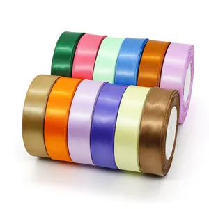 2,5 cm gekleurde satijnen lintrollen voor cadeauverpakking en DIY-knutselen in 12 kleuren