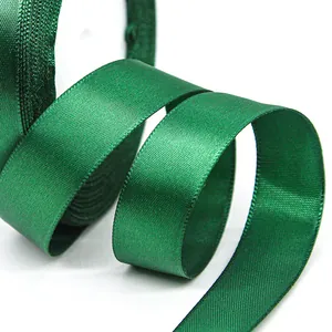 Cinta de satén verde oscuro de 2cm de alta densidad para regalo y manualidades DIY