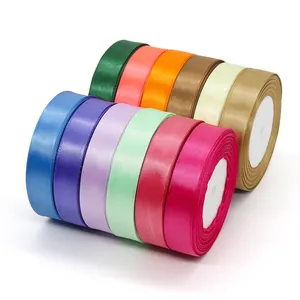 Cintas de satén de alta densidad de 2 cm en 12 colores para envolver regalos y DIY