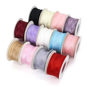 Ruban Organza Translucide Élégant Ruban Chiffon Transparent Queue de Poisson pour Emballage Floral Emballage Cadeau Bricolage Noeuds Cheveux Décoration Artisanale