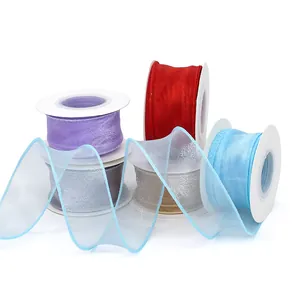 Ruban organza irisé de 4cm pour emballage de fleurs et décoration de nœuds artisanaux